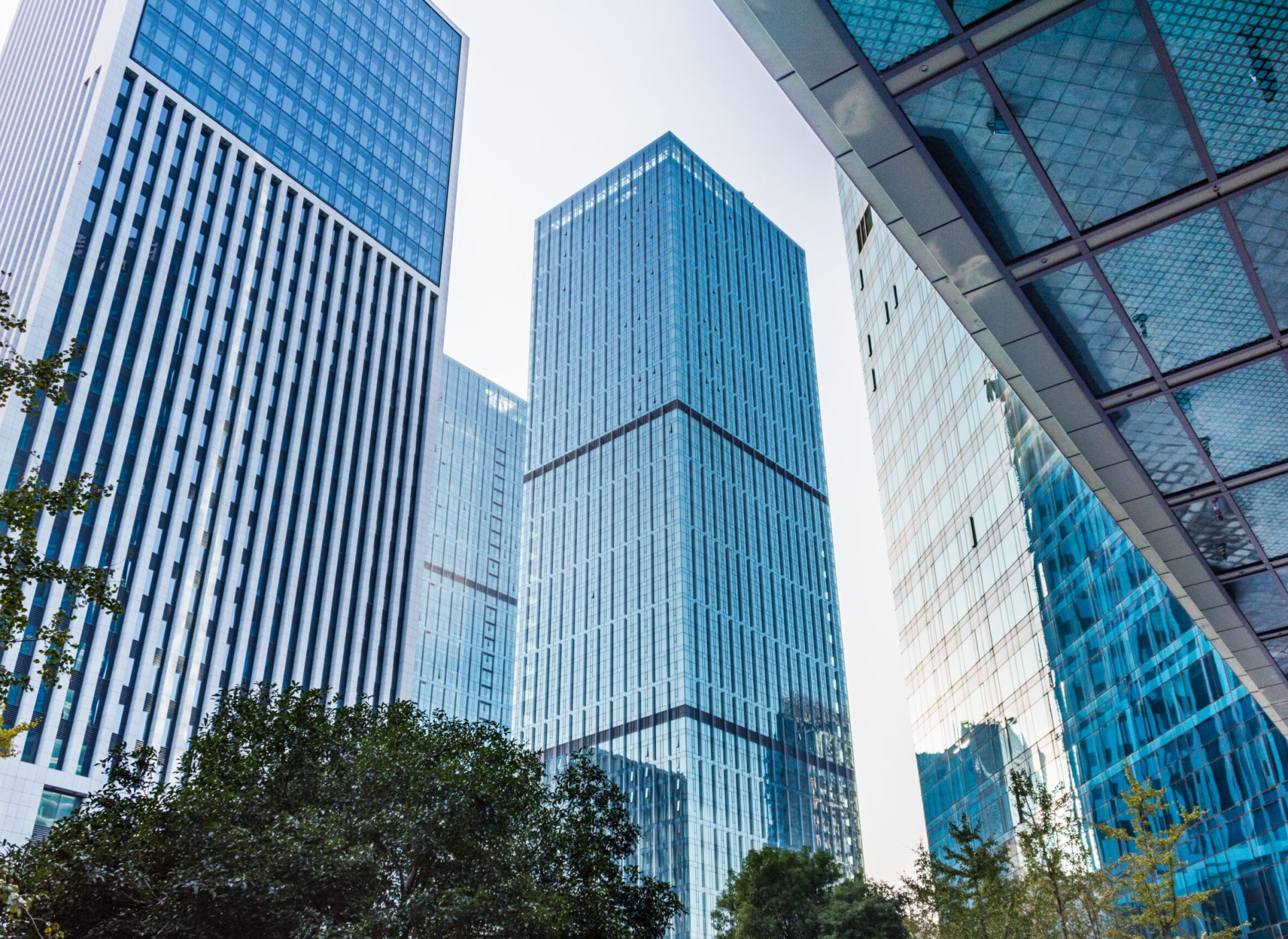 Skyscrapers from a low angle view in Shenzhen,China.